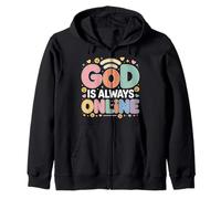 God Is Always Online Church Mindset Faith - Zip Hoodie