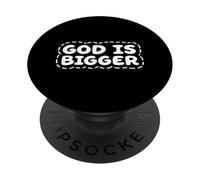 God Is Bigger Christian Faith Encouragement Message Christ PopSockets Adhesive PopGrip