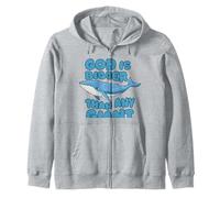 God Is Bigger Than Any Giant Blue Whale Cute Christian Kids Zip Hoodie