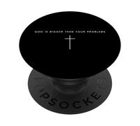God Is Bigger Than Your Problems - Minimalist Christian PopSockets Adhesive PopGrip