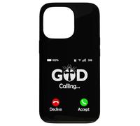 God Is Calling Phone Screen Religious Humor Christian Case for iPhone 13 Pro