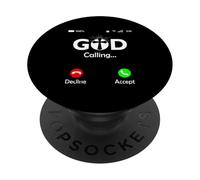 God Is Calling Phone Screen Religious Humor Christian PopSockets Adhesive PopGrip