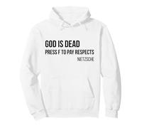 God Is Dead Press F To Pay Respects Nietzsche Gamer Gift Pullover Hoodie