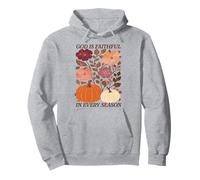 God Is Faithful In Every Season Boho Floral Fall Christian Pullover Hoodie