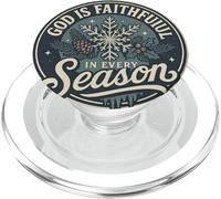 God Is Faithful In Every Season Christian Winter Christmas PopSockets PopGrip for MagSafe
