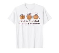 God is Faithful in Every Season Fall Christian Quote T-Shirt
