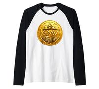 God is Faithful More Than Highs and Lows Golden Coin Version Raglan Baseball Tee
