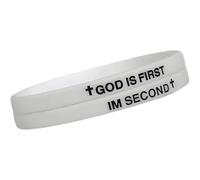 GOD IS FIRST IM SECOND Bracelets, Bible Verse Inspirational Bracelet, Christian Faith Religious Silicone Wristband, Uplifting Christian Gift Set for Men Women Teens (Blessing)