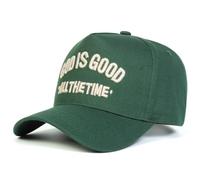 God Is Good All The Time Baseball Cap, Embroidered Design, Adjustable Fit, Adjustable Casual Hats Sunscreen Hat Sports Cap, Available in Black, Beige, Green (UK, Alpha, One Size, Green)