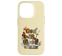 God is Good All the Time Butterfly Floral Inspirational Case for iPhone 14 Pro