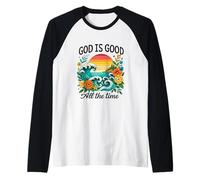 God is Good All The Time Christian Bible Verse Cute Beach Raglan Baseball Tee