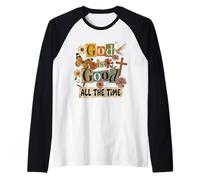 God is Good All The Time Christian Bible Verse Cute Collage Raglan Baseball Tee
