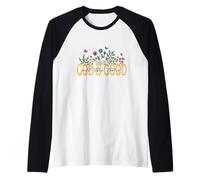 God is Good All The Time Christian Faith Floral Design Raglan Baseball Tee
