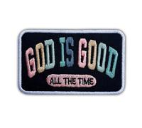 God is Good All The Time Embroidered Patch Christian Bible Verse Embroidery Patches Religious Jesus Faith Worship Iron On Sew On Patches for Clothes Backpacks Hats Gifts for Adults Kids 3x1.8 Inches