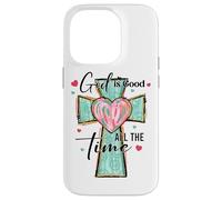 God Is Good All The Time Heart Cross Case for iPhone 14 Pro