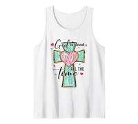 God Is Good All The Time Heart Cross Tank Top