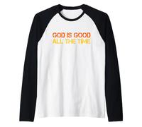 God is Good All The Time Jesus Retro Vintage Christian Bible Raglan Baseball Tee