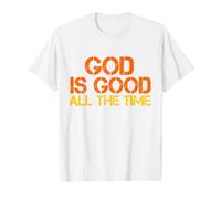 God is Good All The Time Jesus Retro Vintage Christian Bible Value Graphic T-Shirt, Men, White, L