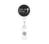 God is Good All The Time Retractable Badge Holder Reel Clip Id Card Holder forNurse Student Office Worker
