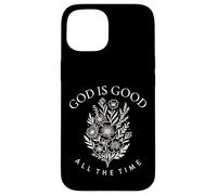 God Is Good All The Time Wild Flowers Christian Womens Kids Case for iPhone 15