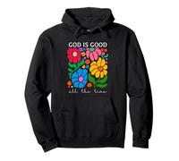 God Is Good Boho Floral Flower Sacred Religious Christian Pullover Hoodie