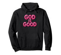 God Is Good Bubbly Pink Typography Christian Aesthetic Pullover Hoodie