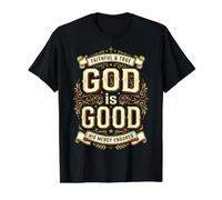 God is Good Christian Faith Bible Value Graphic T-Shirt, Men, Black, S