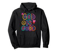 God Is Good Colorful Christian Doodle Lettering Pullover Hoodie