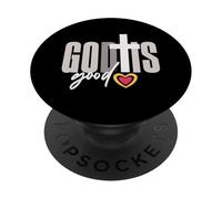 God Is Good Cross With Heart Faith Quote PopSockets Adhesive PopGrip