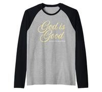 God is Good People Suck Funny Sarcastic Christian Raglan Baseball Tee