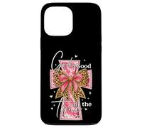 God is Good Pink Cross Leopard Print Bow Faith Christian Case for iPhone 13 Pro Max