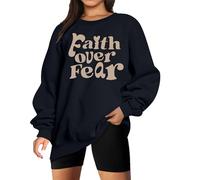 God is Good Sweatshirt Christian Shirts for Women Oversized Jesus Religious Pullover Bible Verse Inspirational Tops, Black 01, Large