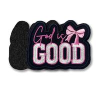 God is Good Tactical Patch 3 Inches Funny Bow Girly Christian, Embroidered Hook and Loop Morale Patches Religious, Bible for Dog Harness Vest & Backpack Military Uniforms Gifts Mom Dad