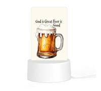 God is Great Beer is Good Acrylic Night Light Personalised Nightlight Bedside Lamp for Friends Ladies