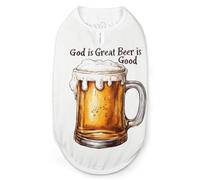God Is Great Beer Is Good Dog Clothes Printed Pet Shirts Summer Vest T-Shirt Sweatshirt for Small Dogs Cats S