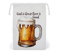 God is Great Beer is Good Drawstring Bags Portable Makeup Pouch Gift Bag Storage Organiser