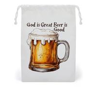 God is Great Beer is Good Drawstring Bags Portable Makeup Pouch Gift Bag Storage Organiser