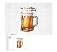 God Is Great Beer Is Good Jigsaw Puzzles for Adults 1000 PCS Wooden Puzzle Pictures Photo Wall Art Decor