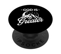 God Is Greater Mountain Moon Stars Christian Faith PopSockets Adhesive PopGrip