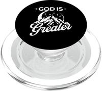 God Is Greater Mountain Moon Stars Christian Faith PopSockets PopGrip for MagSafe