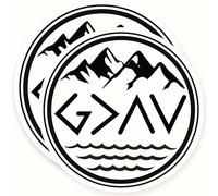 God is Greater Than Highs and Lows Magnets - Mountain - Inspirational - 2 Pack - 5" Wide Design - Sticks to Fridges, Lockers, Toolboxes & More - Made in USA - AQM0773