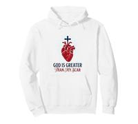 God Is Greater Than My Scar Heart Survivor Faith Pullover Hoodie