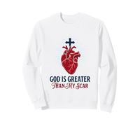 God Is Greater Than My Scar Heart Survivor Faith Sweatshirt