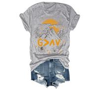 God is Greater Than The Highs and Lows Shirt Vintage Christian Bible Verse Graphic Tees for Women Men Grey