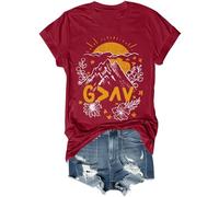 God is Greater Than The Highs and Lows Shirt Vintage Christian Bible Verse Graphic Tees for Women Men Claret