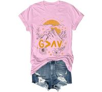 God is Greater Than The Highs and Lows Shirt Vintage Christian Bible Verse Graphic Tees for Women Men Pink