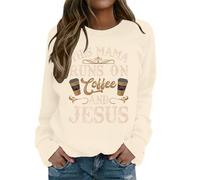 God is Greater Than The Highs and Lows Sweatshirt for Women Long Sleeve Graphic Womens Pullover Crop Top, beige, M