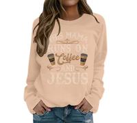 God is Greater Than The Highs and Lows Sweatshirt for Women Long Sleeve Graphic Womens Pullover Crop Top, khaki, L