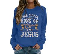 God is Greater Than The Highs and Lows Sweatshirt for Women Long Sleeve Graphic Womens Pullover Crop Top, blue, S