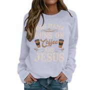 God is Greater Than The Highs and Lows Sweatshirt for Women Long Sleeve Graphic Womens Pullover Crop Top, Light grey, S
